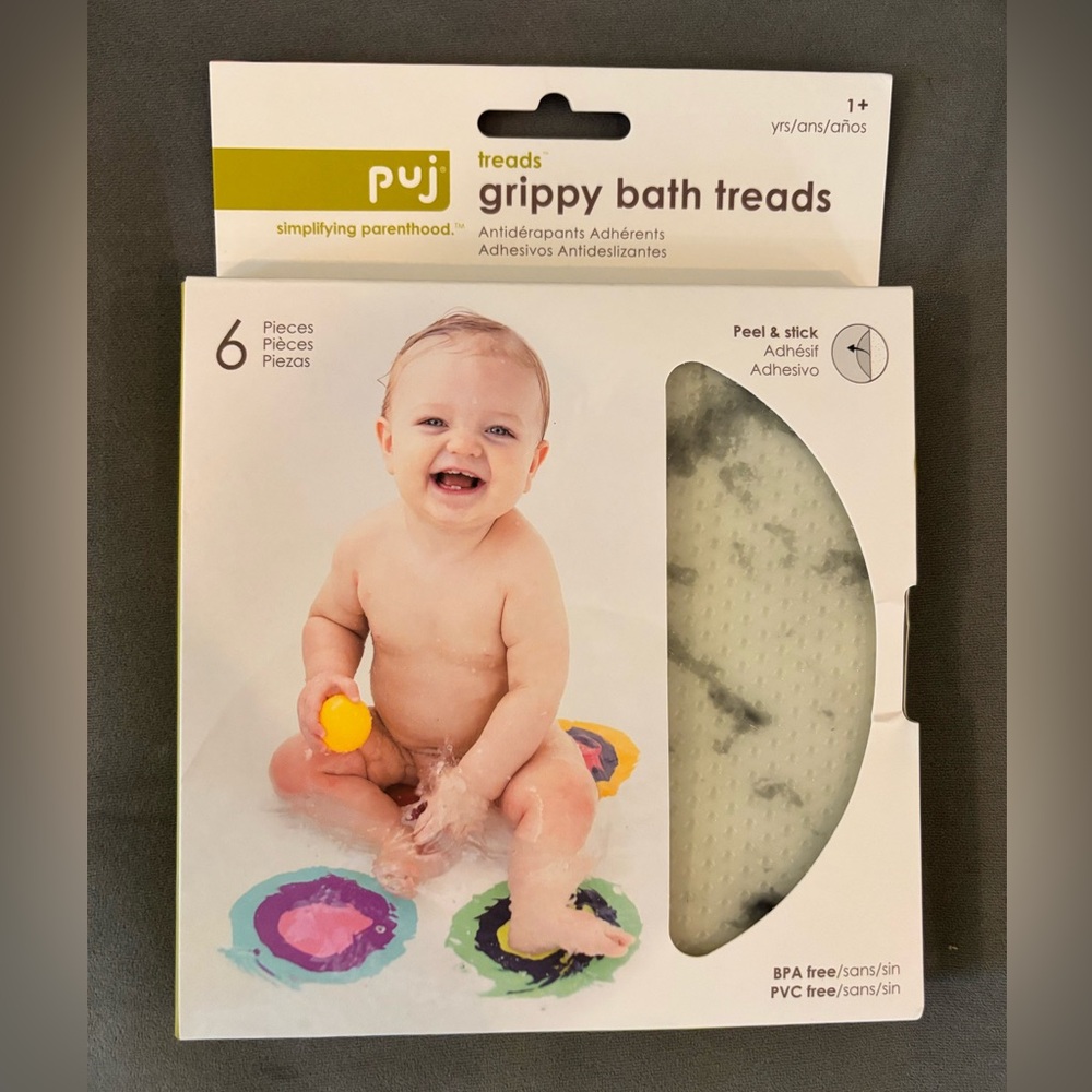 NWT Puj Grippy Bath Treads - Marble